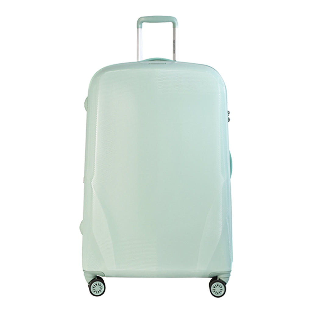 حقيبة سفر صلبة من البولي بروبيلين، خفيفة الوزن، مزودة بعجلات دوارة مزدوجة وقفل إدارة أمن النقل، ومجموعات أمتعة