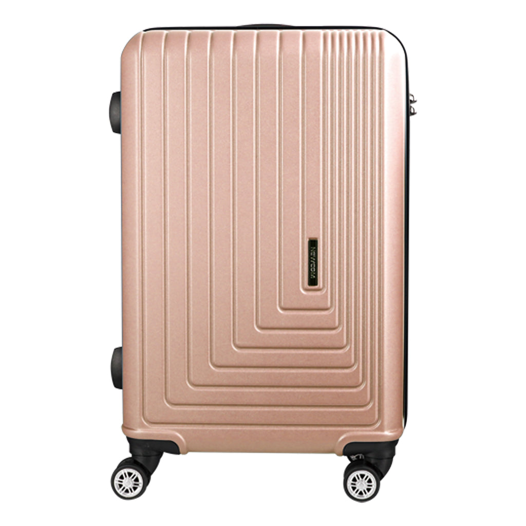 حقيبة سفر صلبة من البولي بروبيلين، خفيفة الوزن، مزودة بعجلات دوارة مزدوجة وقفل إدارة أمن النقل، ومجموعات أمتعة