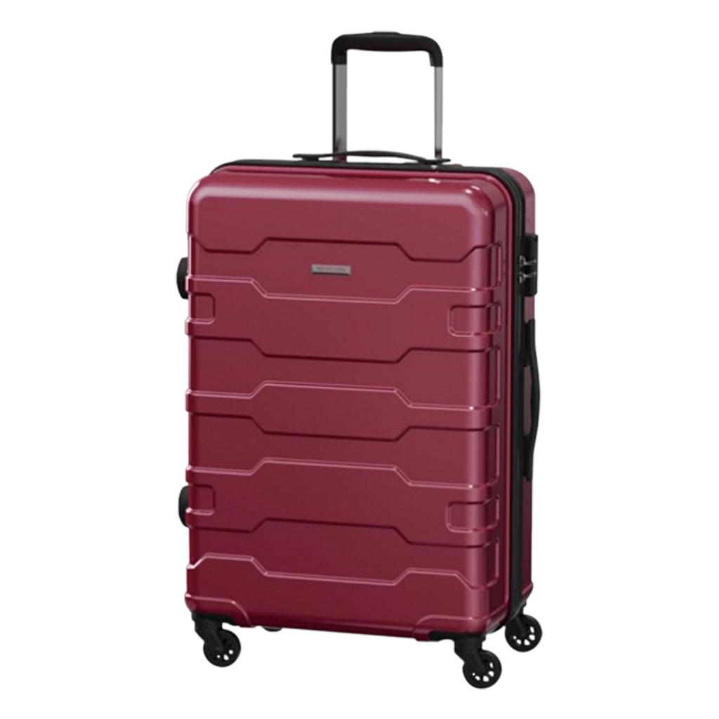 حقيبة سفر صلبة من البولي بروبيلين، خفيفة الوزن، مزودة بعجلات دوارة مزدوجة وقفل إدارة أمن النقل، ومجموعات أمتعة