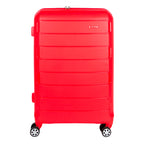 حقيبة سفر صلبة من البولي بروبيلين، خفيفة الوزن، مزودة بعجلات دوارة مزدوجة وقفل إدارة أمن النقل، ومجموعات أمتعة