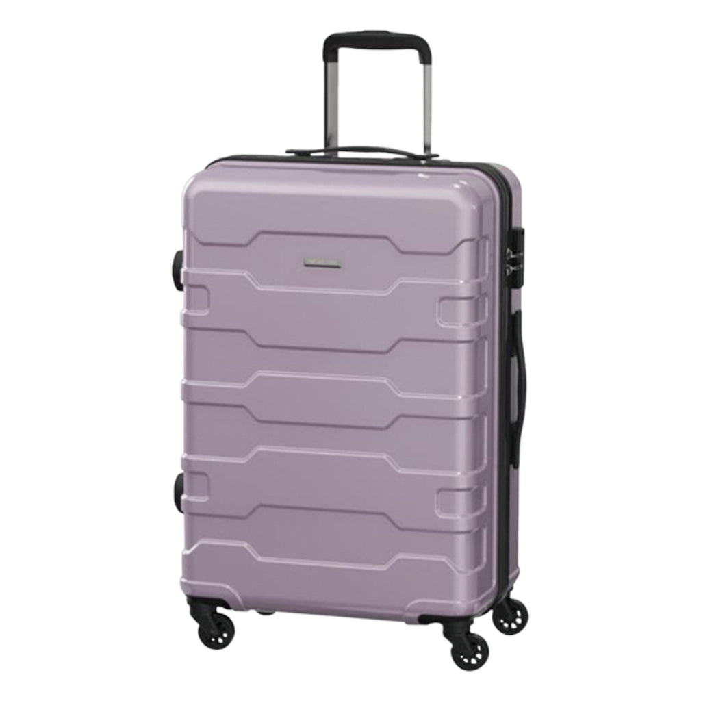 حقيبة سفر صلبة من البولي بروبيلين، خفيفة الوزن، مزودة بعجلات دوارة مزدوجة وقفل إدارة أمن النقل، ومجموعات أمتعة
