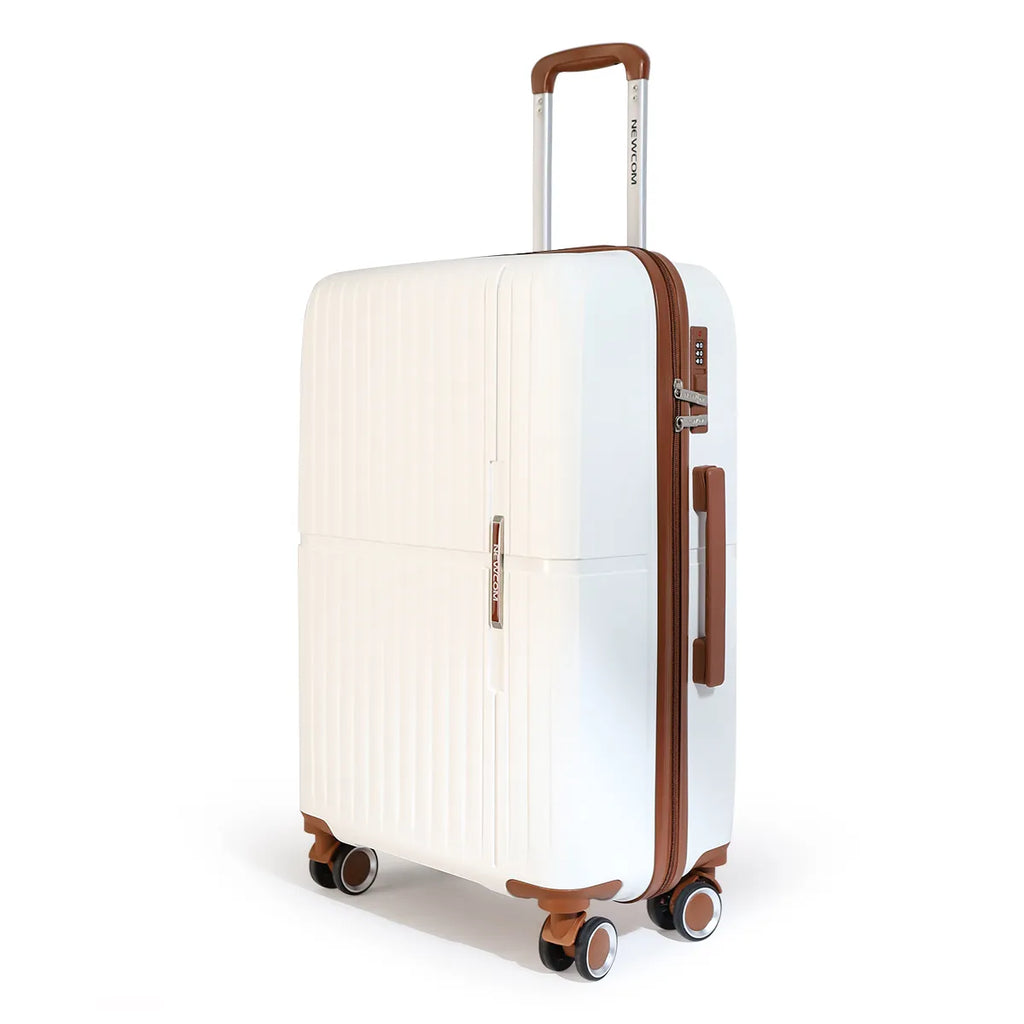 NEWCOM white pp luggage 3 set