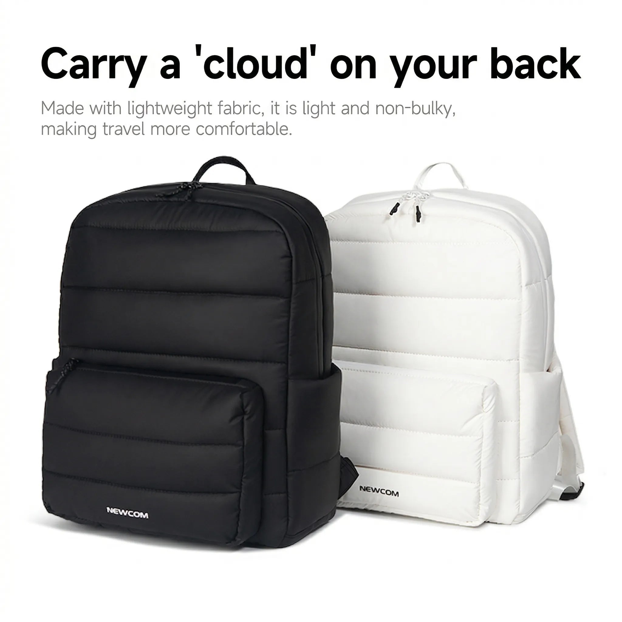 NEWCOM CLOUD Backpack – Lightweight Down-Filled Travel Bag | NEWCOM