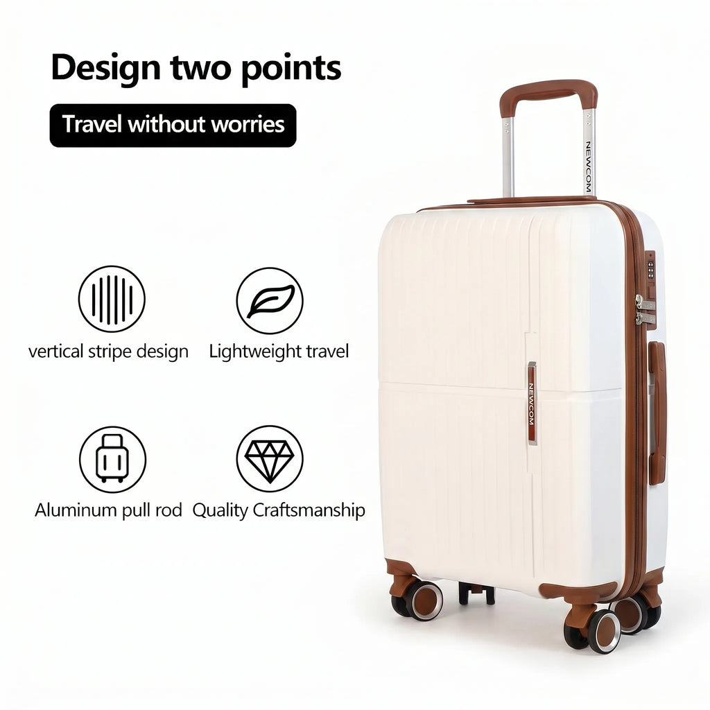 NEWCOM white pp luggage 3 set