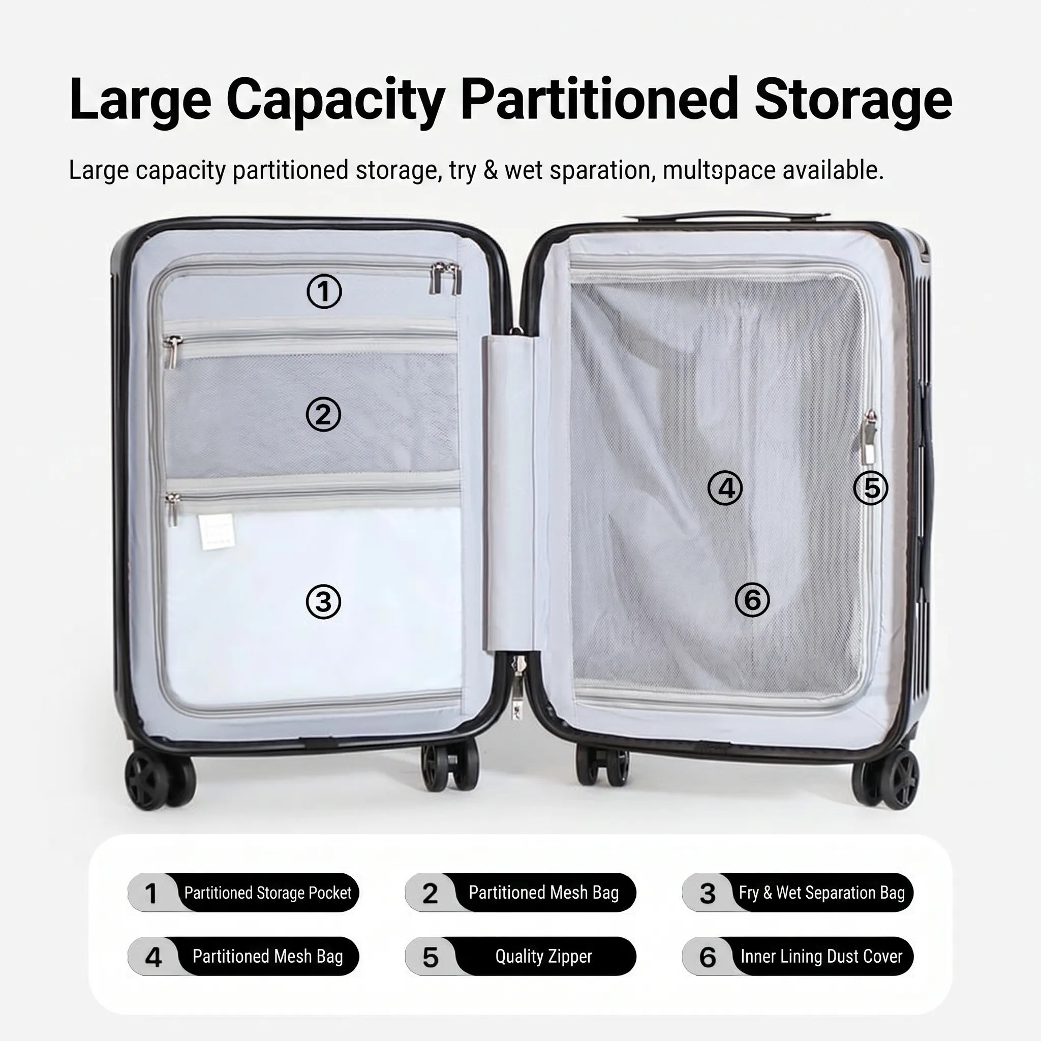 NEWCOM Wide handle and cup holder  luggage